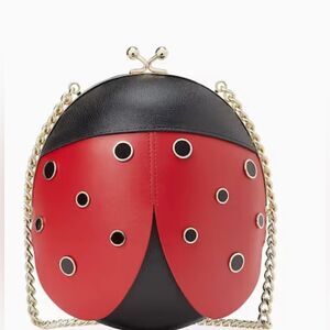 Kate Spade Purse Crossbody Clutch Bag Leather 3D Ladybug